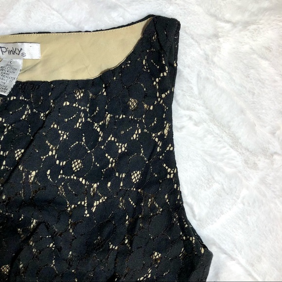 Lace Dress Fully Lined Black/Beige Size L Junior NWOT - Picture 6 of 10